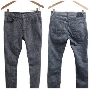 HUDSON JEANS PLAID - Checkered Punk Trouser Pants Stripe Sartor Slouchy Skinny
